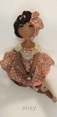 12''-Dark-complexion-African-American-black-handmade-ooak-doll. #363 Zaharah