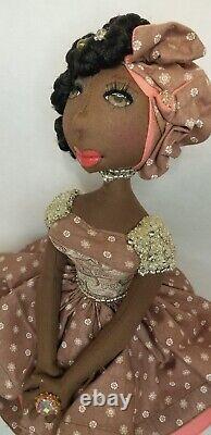 12''-Dark-complexion-African-American-black-handmade-ooak-doll. #363 Zaharah