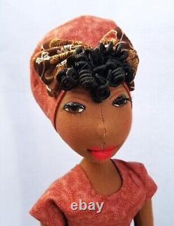 17'' Black Doll? #396 Njema? African-American Art 15''-#Doll-#handmade