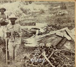 1899 AFRICAN AMERICAN Hansen & Finger CUBA Bones SKULLS Pile Cabinet Card PHOTO