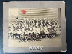 19th C. African American & Native American in School Class Photo Cabinet Card