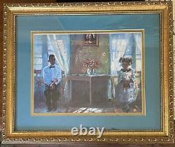 AFRICAN AMERICAN ART PRINT Gettin Up The Nerve Charly Palmer Framed Homco