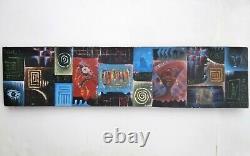 AFRICAN AMERICAN Interest Vintage MCM PAINTING Haiti Symbolism Artist ABSTRACT