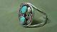 American Native Vintage 925 Sterling Silver Turquoise Bracelet Style Men's Cuff