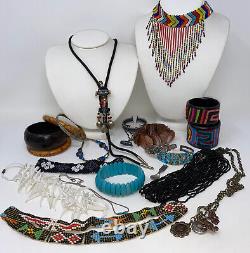 ARTIST Vintage Lot of Ethnic Costume Jewelry AFRICA AFRICAN NATIVE AMERICAN
