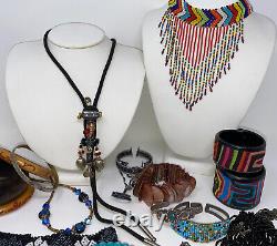 ARTIST Vintage Lot of Ethnic Costume Jewelry AFRICA AFRICAN NATIVE AMERICAN