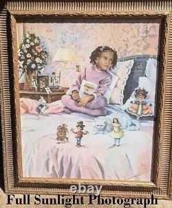 African American Alice Adventures Painting Lithograph Print Black Girl Tea Party