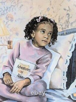 African American Alice Adventures Painting Lithograph Print Black Girl Tea Party