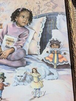 African American Alice Adventures Painting Lithograph Print Black Girl Tea Party