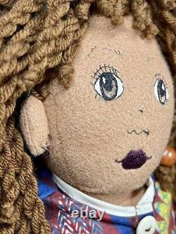 African American Beautiful Doll Black Americana Folk Art 21 Tall