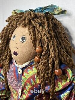 African American Beautiful Doll Black Americana Folk Art 21 Tall