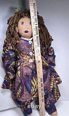 African American Beautiful Doll Black Americana Folk Art 21 Tall