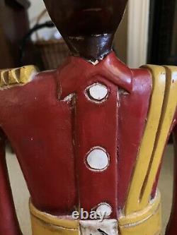 African American Folk Art Carved Wooden Soldier. Rich Vibrant Color from 1930s