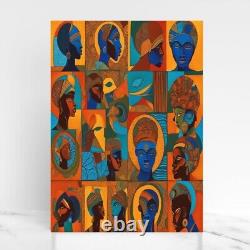 African Many Men Faces Royal Kings Framed Print 20x30 By Shantress Nicole