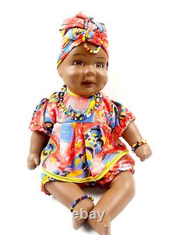African Porcelain Doll Traditional Clothing Necklace 30cm
