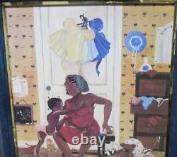 Annie Lee African American Mother And Child Giclee On Canvas Painting 1988