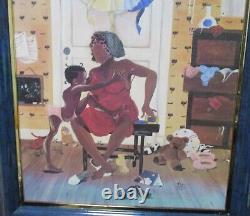 Annie Lee African American Mother And Child Giclee On Canvas Painting 1988