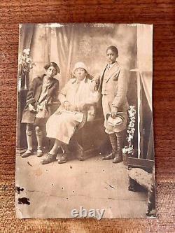 Antique African American Photo Late 1800s Family Mom & Children Original Image