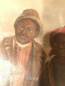 Antique African American painting L. V FARMER OLD RARE