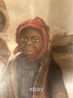 Antique African American painting L. V FARMER OLD RARE