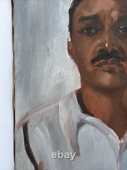 Antique Black Americana Painting Portrait African American Arthur Mystery Oil