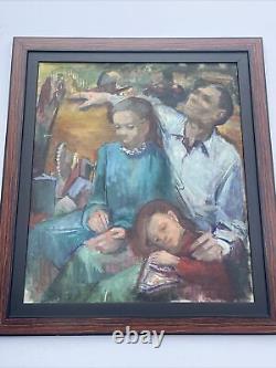 Antique Black Family Painting African American Wpa Regionalism Impressionism Oil