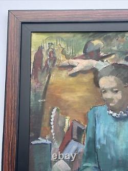 Antique Black Family Painting African American Wpa Regionalism Impressionism Oil