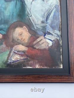 Antique Black Family Painting African American Wpa Regionalism Impressionism Oil