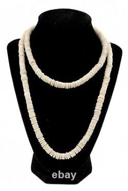Antique Native American African Trade Beads Ostrich Shell Heishi Necklace