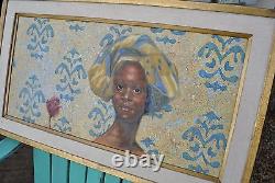 BEAUTIFUL Arthello Beck Original Painting African American Girl Texas Artist