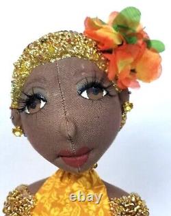 Black Dark complexion African American handmade ooak cloth doll. Francis no. 368