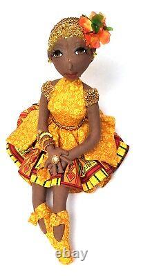 Black Dark complexion African American handmade ooak cloth doll. Francis no. 368