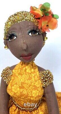 Black Dark complexion African American handmade ooak cloth doll. Francis no. 368