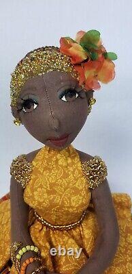 Black Dark complexion African American handmade ooak cloth doll. Francis no. 368