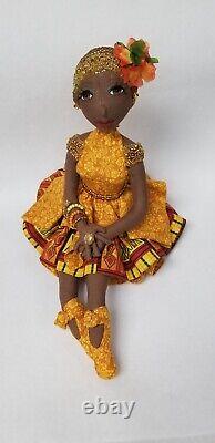 Black Dark complexion African American handmade ooak cloth doll. Francis no. 368