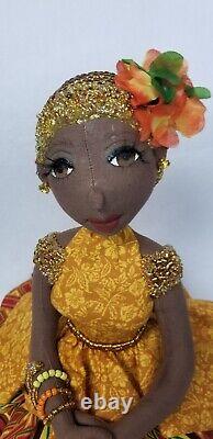 Black Dark complexion African American handmade ooak cloth doll. Francis no. 368