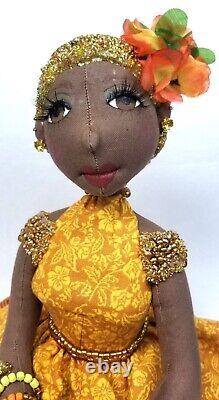 Black Dark complexion African American handmade ooak cloth doll. Francis no. 368