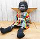 Black Hard Plastic Doll 18 African American Ca 1950s Glass Eyes Primitive Dress