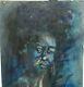 Boss African American Woman Vintage Oil On Board Painting Dated 1969