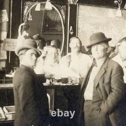 C. 1900 Integrated Saloon Interior with Black African American Patrons Rare Photo