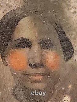 Civil War Era-9th Plate Ambrotype Mixed Light African-American Black Woman