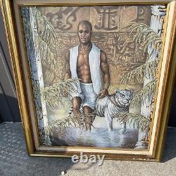 Connie Khardonn African American Male With Leopard Giclee On Canvas Painting Bln