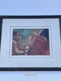 Dysinger Etching Jazz Club African American Woman Musicians Bar Signed Limited