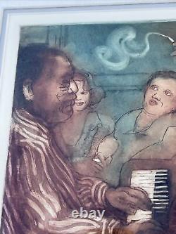 Dysinger Etching Jazz Club African American Woman Musicians Bar Signed Limited