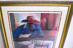 Ephraim Urevbu Large Lithograph Signed Numbered Blues Man African American Art