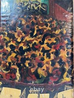 Estrada 1954 Black African American Night Club Abstract Figurtive Oil Painting