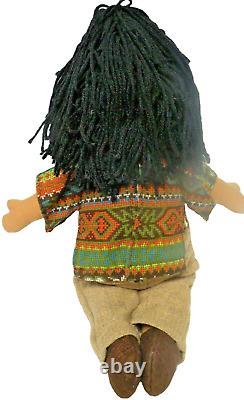 Ethnic Ish-Kern Degrazia Cloth Doll dark skin Native American signed & numbered