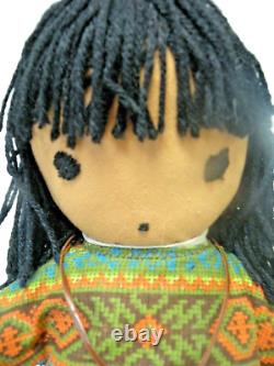 Ethnic Ish-Kern Degrazia Cloth Doll dark skin Native American signed & numbered