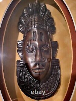 Framed Ebony Obi Mask Benin African American Art