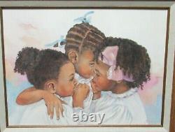 G Rose Three African American Girls Giclee On Canvas Painting